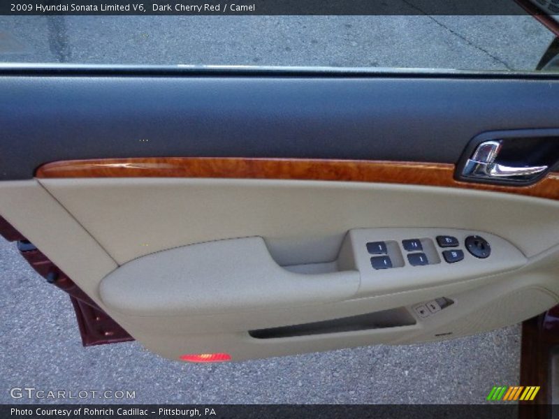 Dark Cherry Red / Camel 2009 Hyundai Sonata Limited V6
