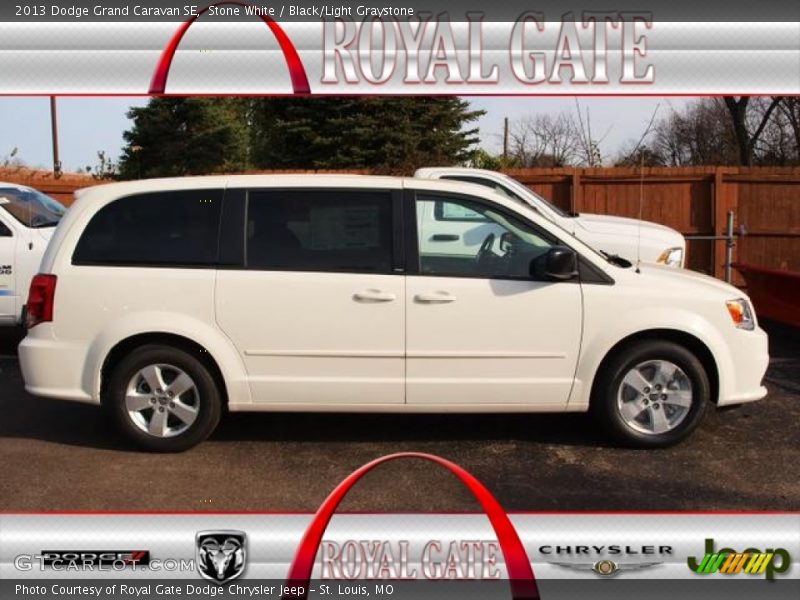 Stone White / Black/Light Graystone 2013 Dodge Grand Caravan SE
