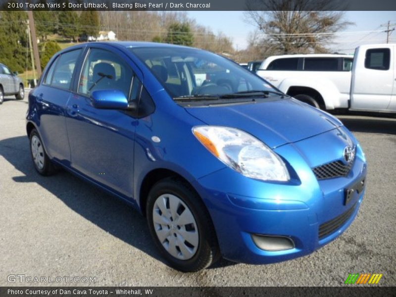 Blazing Blue Pearl / Dark Charcoal 2010 Toyota Yaris 5 Door Liftback