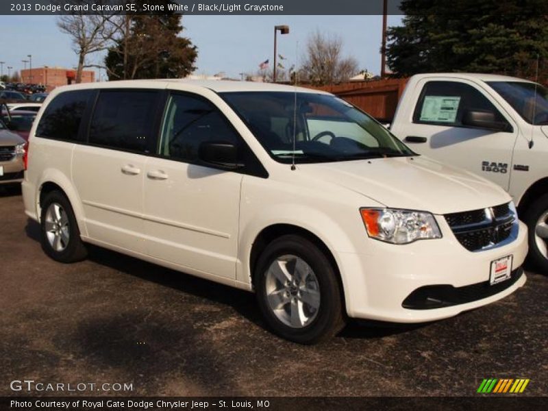 Stone White / Black/Light Graystone 2013 Dodge Grand Caravan SE