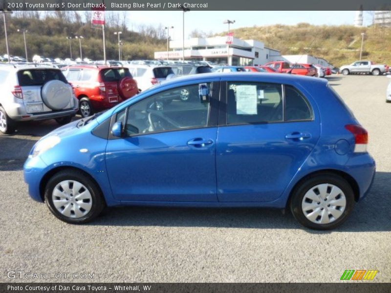 Blazing Blue Pearl / Dark Charcoal 2010 Toyota Yaris 5 Door Liftback