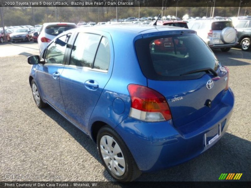 Blazing Blue Pearl / Dark Charcoal 2010 Toyota Yaris 5 Door Liftback