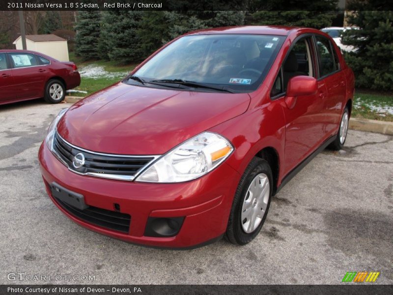Red Brick / Charcoal 2011 Nissan Versa 1.8 S Sedan