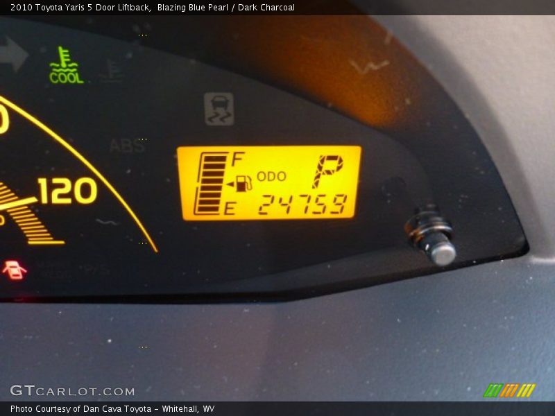 Blazing Blue Pearl / Dark Charcoal 2010 Toyota Yaris 5 Door Liftback