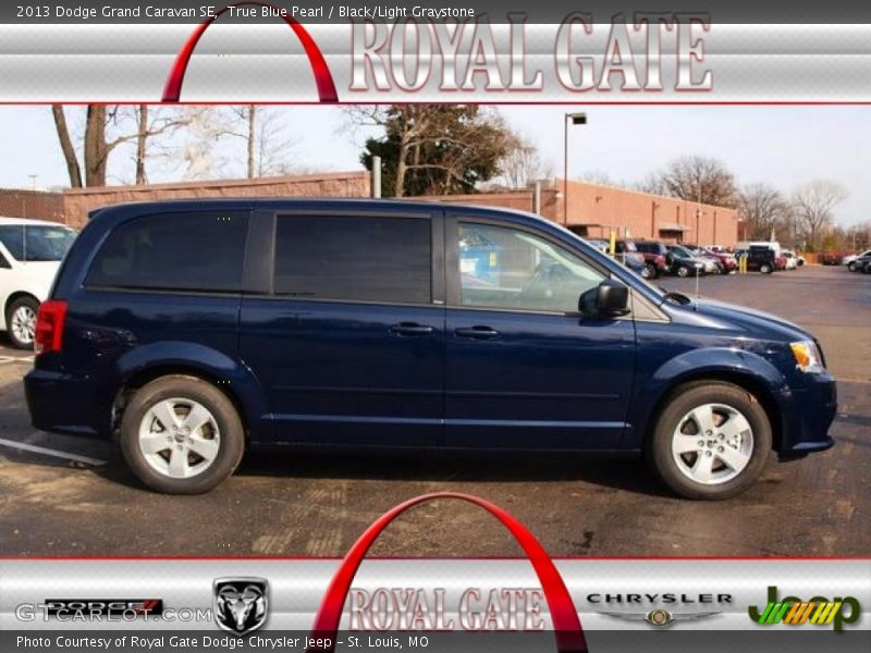 True Blue Pearl / Black/Light Graystone 2013 Dodge Grand Caravan SE