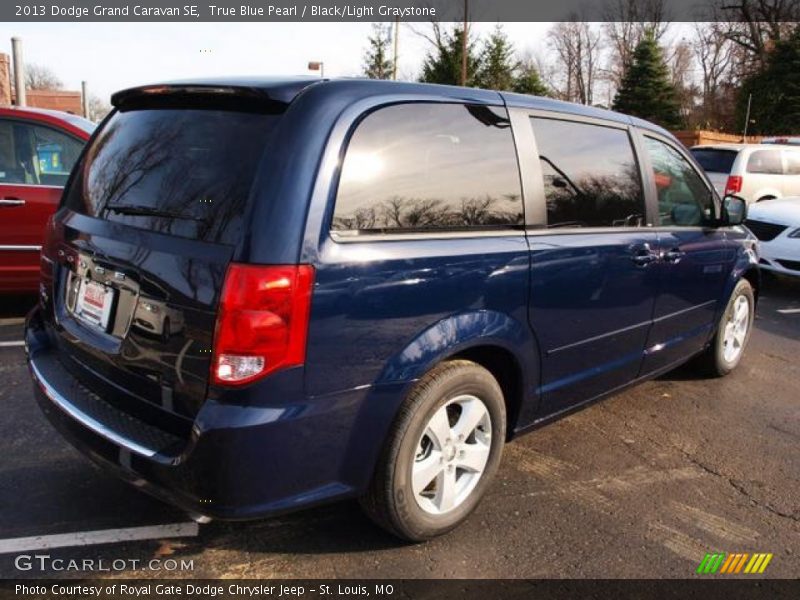 True Blue Pearl / Black/Light Graystone 2013 Dodge Grand Caravan SE