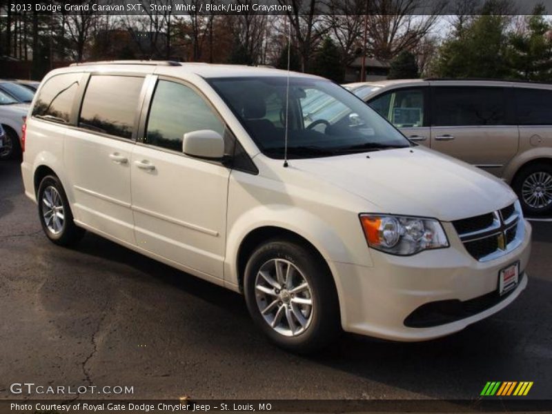 Stone White / Black/Light Graystone 2013 Dodge Grand Caravan SXT