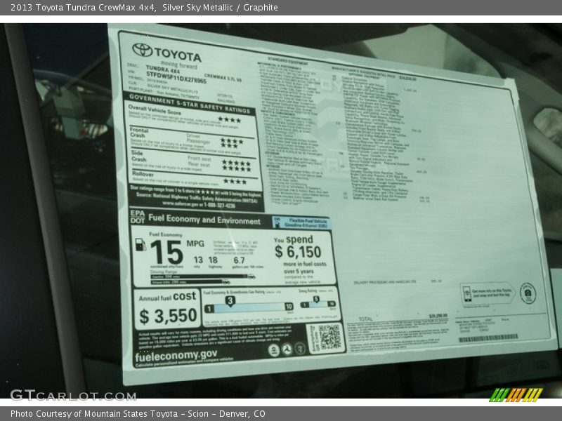 Silver Sky Metallic / Graphite 2013 Toyota Tundra CrewMax 4x4