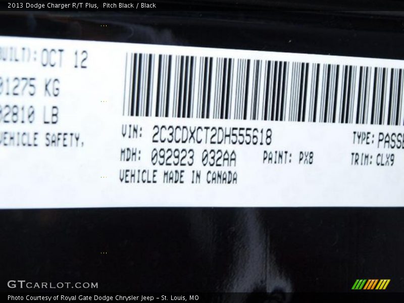 Pitch Black / Black 2013 Dodge Charger R/T Plus