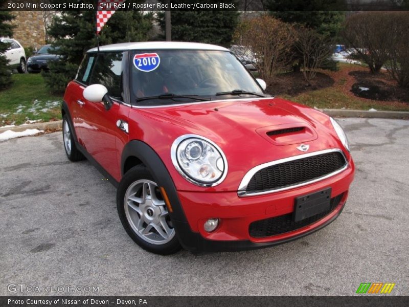 Chili Red / Rooster Red Leather/Carbon Black 2010 Mini Cooper S Hardtop