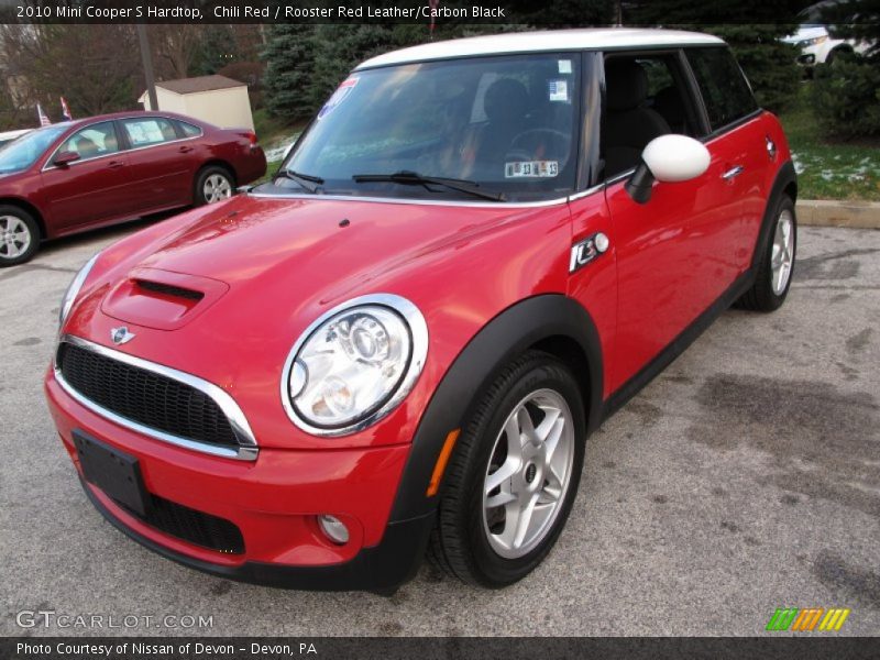 Chili Red / Rooster Red Leather/Carbon Black 2010 Mini Cooper S Hardtop