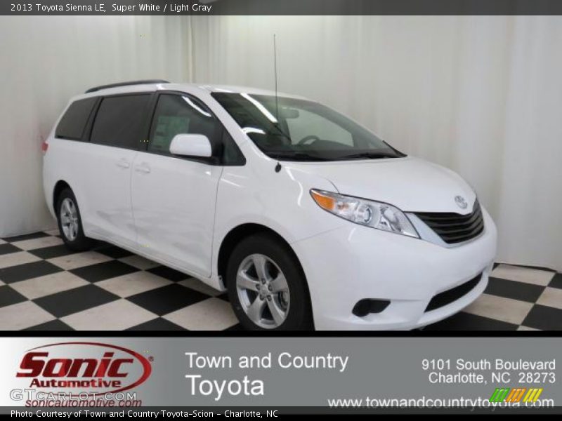 Super White / Light Gray 2013 Toyota Sienna LE