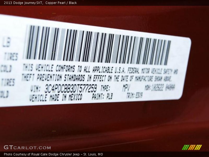 Copper Pearl / Black 2013 Dodge Journey SXT