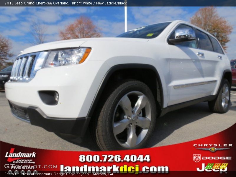 Bright White / New Saddle/Black 2013 Jeep Grand Cherokee Overland