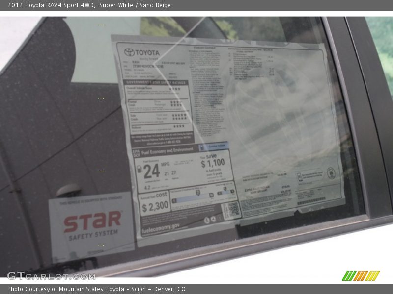 Super White / Sand Beige 2012 Toyota RAV4 Sport 4WD