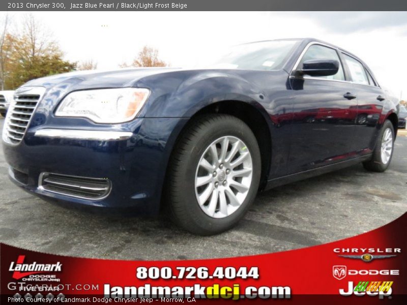 Jazz Blue Pearl / Black/Light Frost Beige 2013 Chrysler 300