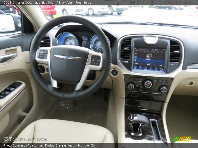 Jazz Blue Pearl / Black/Light Frost Beige 2013 Chrysler 300