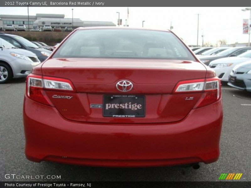 Barcelona Red Metallic / Ivory 2012 Toyota Camry LE