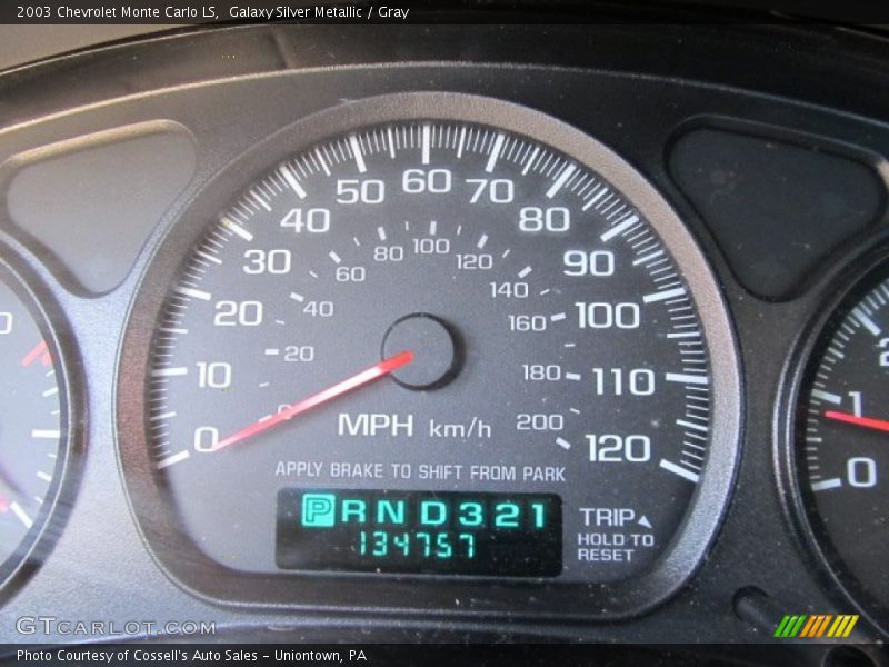 Galaxy Silver Metallic / Gray 2003 Chevrolet Monte Carlo LS