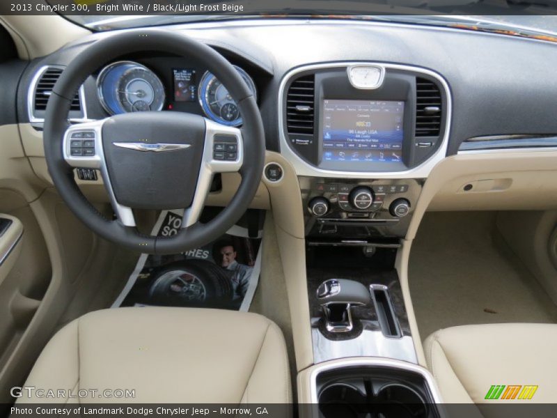 Bright White / Black/Light Frost Beige 2013 Chrysler 300
