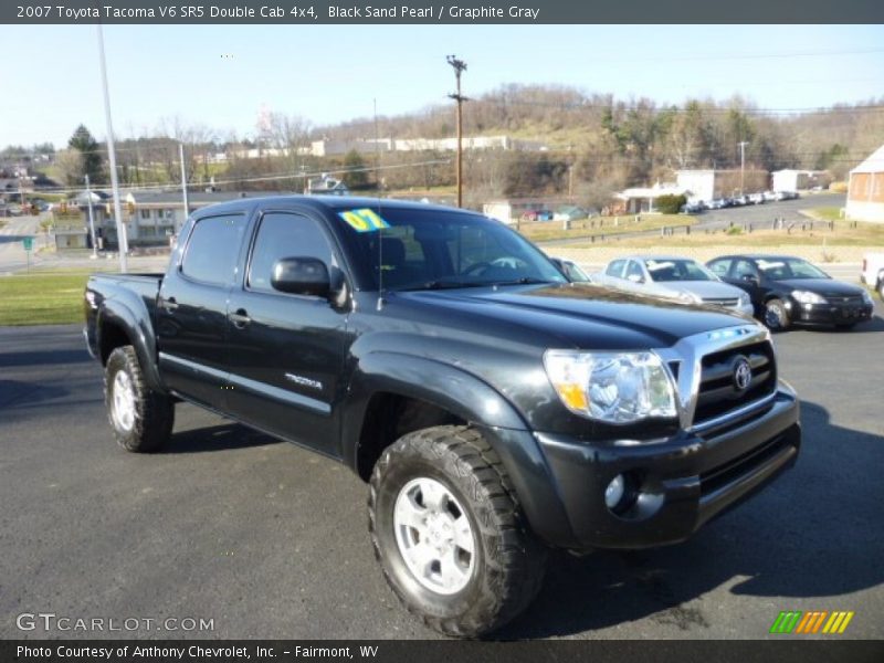 Black Sand Pearl / Graphite Gray 2007 Toyota Tacoma V6 SR5 Double Cab 4x4