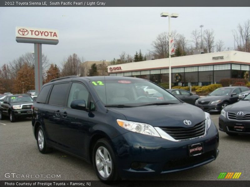 South Pacific Pearl / Light Gray 2012 Toyota Sienna LE