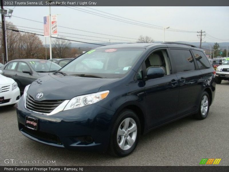 South Pacific Pearl / Light Gray 2012 Toyota Sienna LE