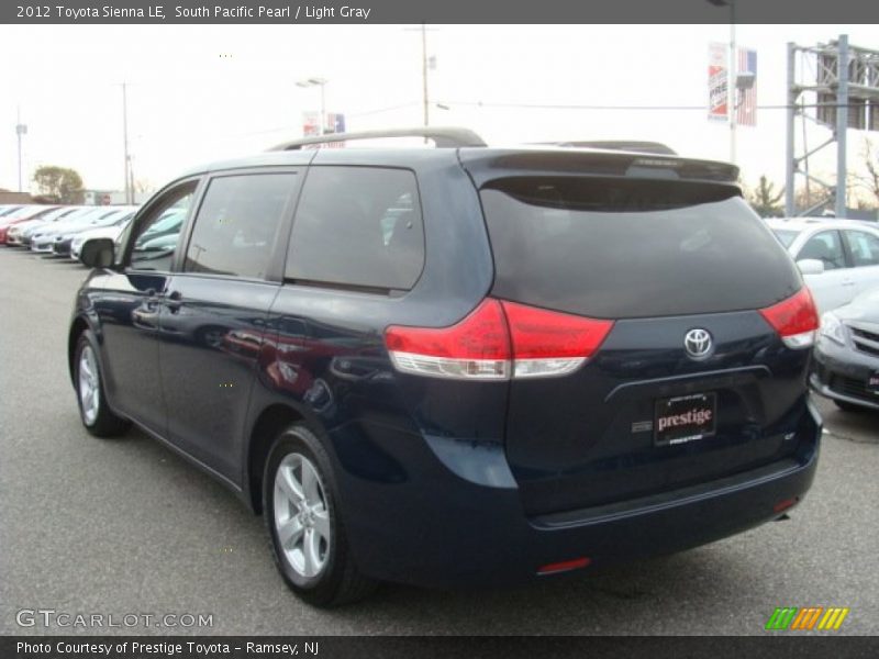 South Pacific Pearl / Light Gray 2012 Toyota Sienna LE