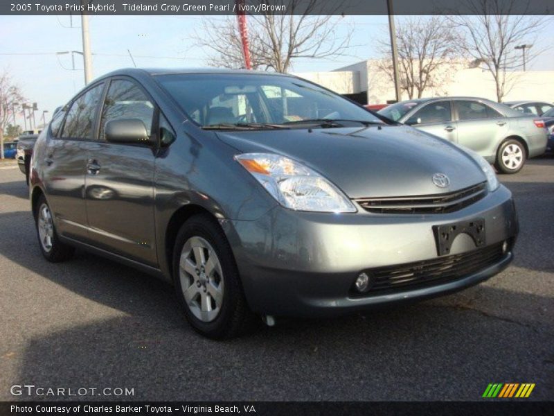 Tideland Gray Green Pearl / Ivory/Brown 2005 Toyota Prius Hybrid