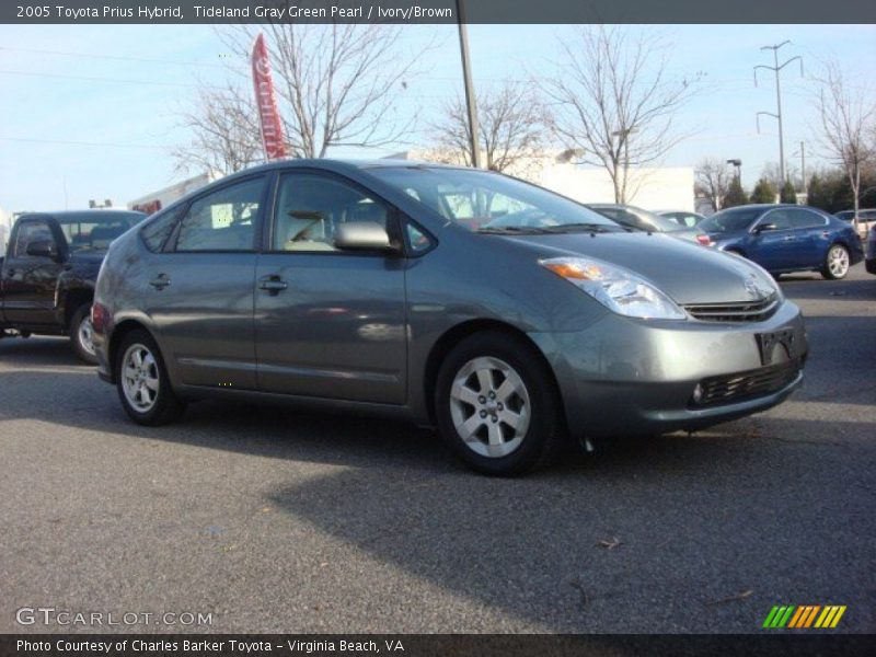 Tideland Gray Green Pearl / Ivory/Brown 2005 Toyota Prius Hybrid