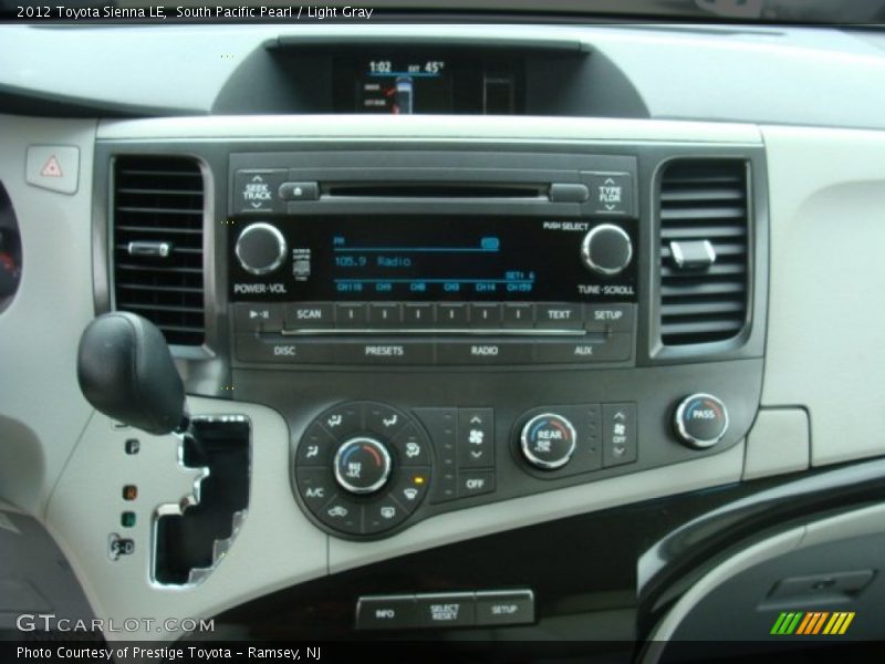 South Pacific Pearl / Light Gray 2012 Toyota Sienna LE