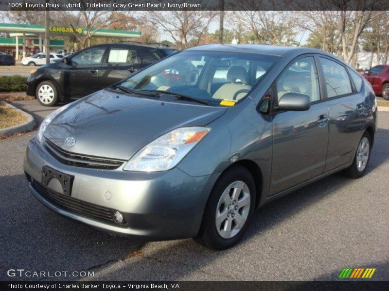 Tideland Gray Green Pearl / Ivory/Brown 2005 Toyota Prius Hybrid