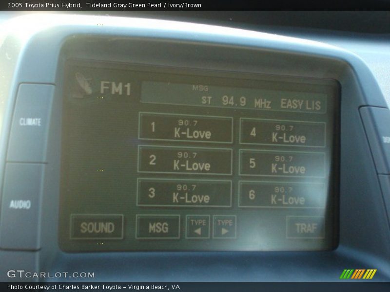 Tideland Gray Green Pearl / Ivory/Brown 2005 Toyota Prius Hybrid