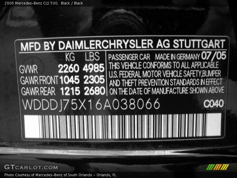 Black / Black 2006 Mercedes-Benz CLS 500