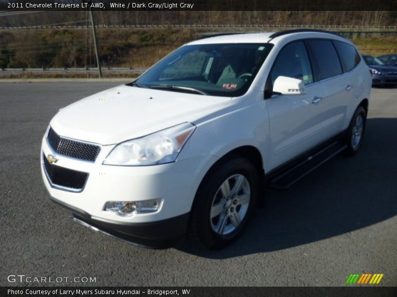 White / Dark Gray/Light Gray 2011 Chevrolet Traverse LT AWD