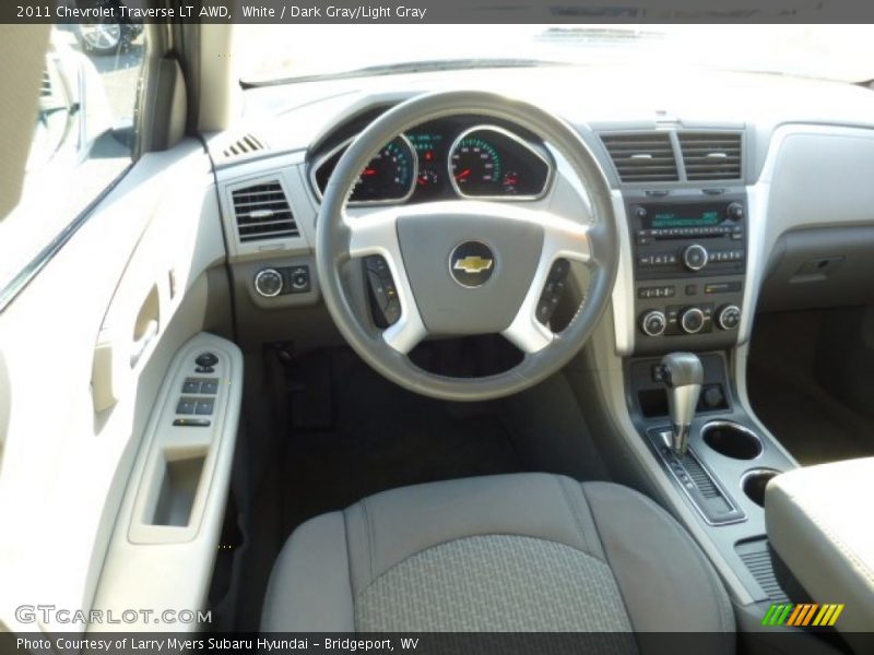 White / Dark Gray/Light Gray 2011 Chevrolet Traverse LT AWD