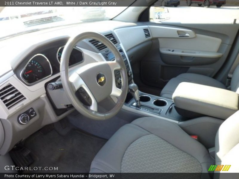 White / Dark Gray/Light Gray 2011 Chevrolet Traverse LT AWD