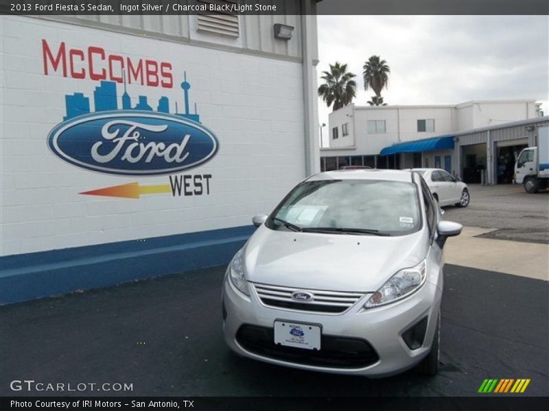 Ingot Silver / Charcoal Black/Light Stone 2013 Ford Fiesta S Sedan