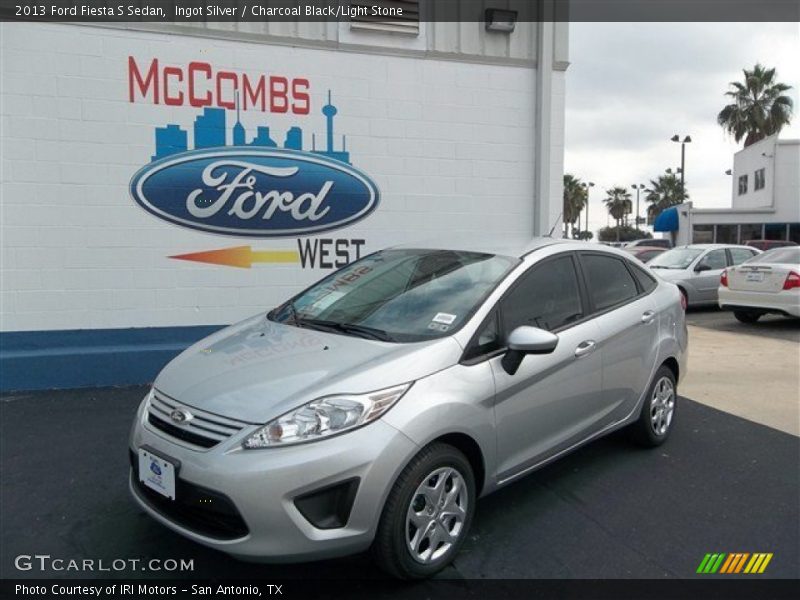 Ingot Silver / Charcoal Black/Light Stone 2013 Ford Fiesta S Sedan