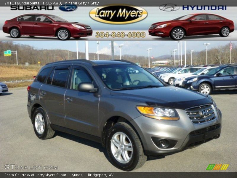 Mineral Gray / Gray 2011 Hyundai Santa Fe GLS AWD
