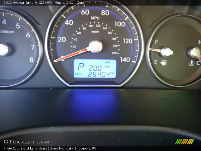 Mineral Gray / Gray 2011 Hyundai Santa Fe GLS AWD