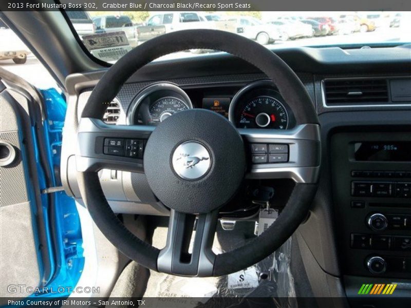 Grabber Blue / Charcoal Black/Recaro Sport Seats 2013 Ford Mustang Boss 302