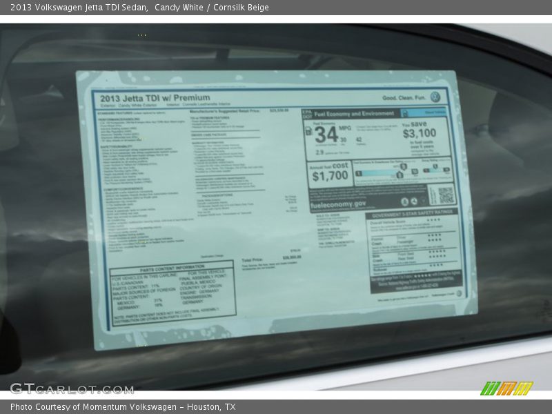 Candy White / Cornsilk Beige 2013 Volkswagen Jetta TDI Sedan