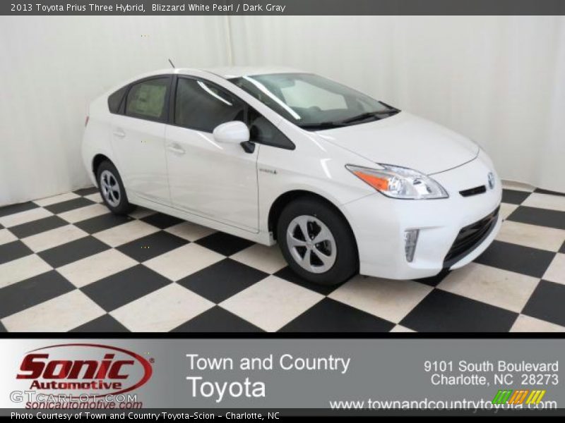 Blizzard White Pearl / Dark Gray 2013 Toyota Prius Three Hybrid