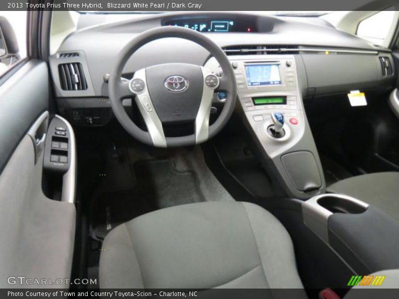 Blizzard White Pearl / Dark Gray 2013 Toyota Prius Three Hybrid
