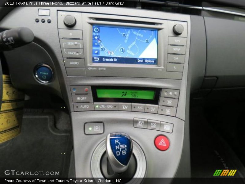 Blizzard White Pearl / Dark Gray 2013 Toyota Prius Three Hybrid