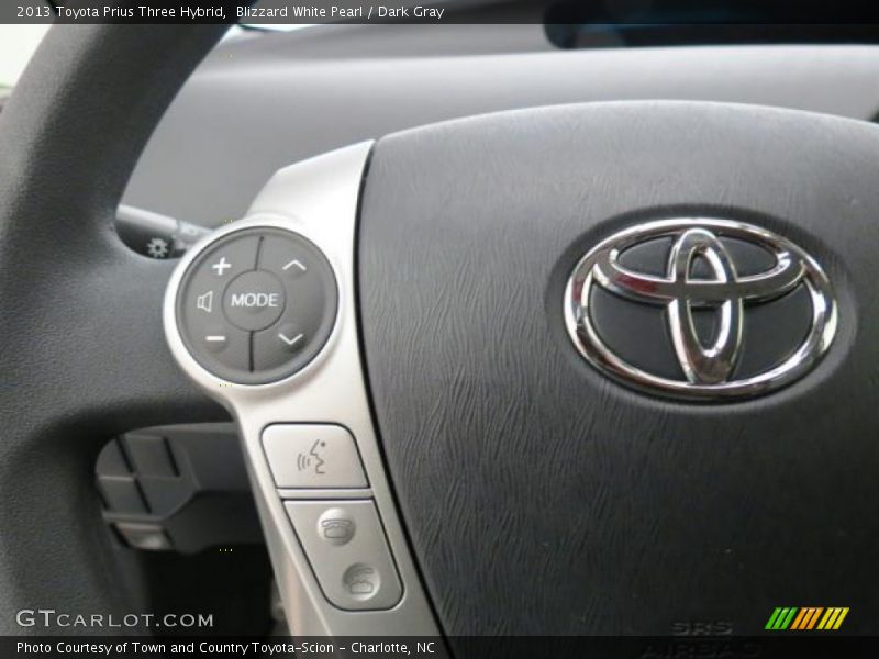 Blizzard White Pearl / Dark Gray 2013 Toyota Prius Three Hybrid