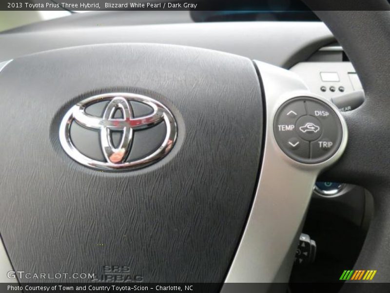 Blizzard White Pearl / Dark Gray 2013 Toyota Prius Three Hybrid