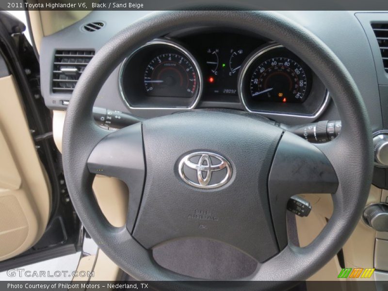 Black / Sand Beige 2011 Toyota Highlander V6
