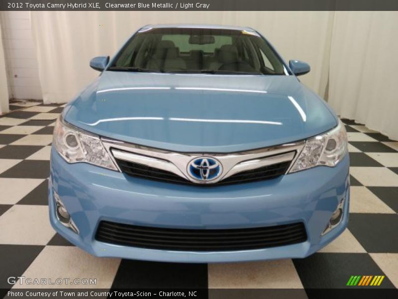 Clearwater Blue Metallic / Light Gray 2012 Toyota Camry Hybrid XLE